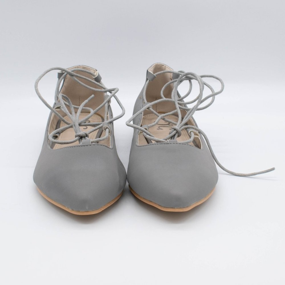 Journee Collection Fiona Women's Lace-Up Ballet Flats - Picture 3 of 8